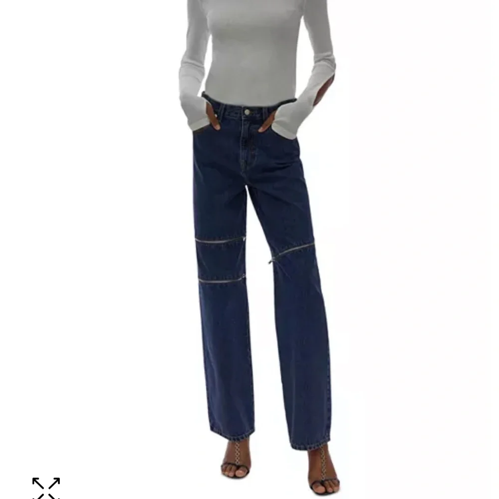 NWT Helmut Lang Zip High Rise Straight Jeans in Indigo in size 28 - Picture 2 of 5